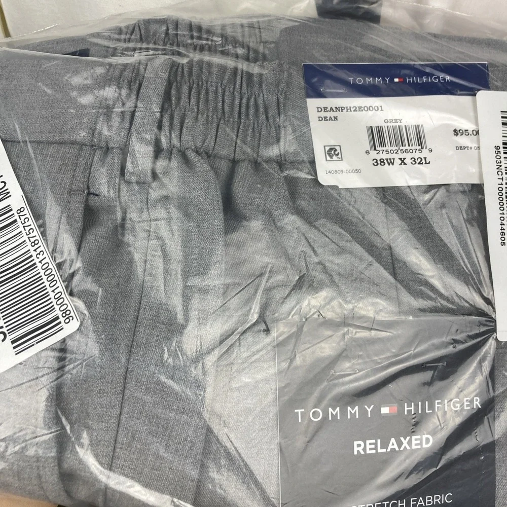 Tommy Hilfiger Mens Modern fit Dress Pants 38W 32L‎ Grey Elastic Waist